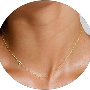 Classy Minimalist Jewelry Initial Gold Necklace